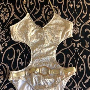 Guess - Gold/Cream One Piece Swimwear